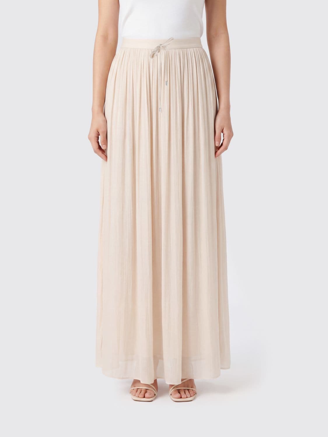Nissa High-Waisted Cotton Palazzo Trousers with Drawstring