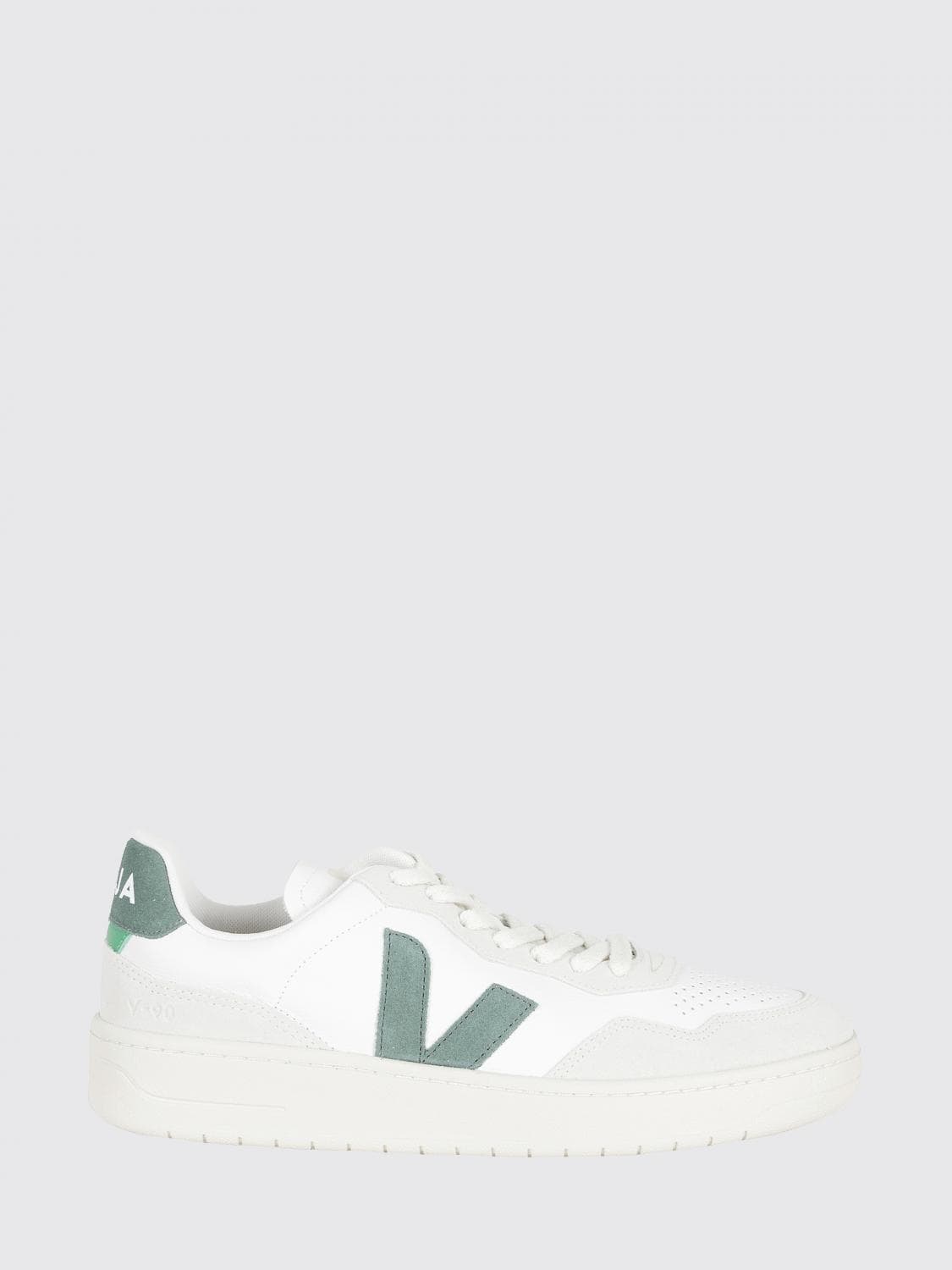 Veja V-90 Low-Top O. T. Leather Sneakers with Perforated Toe · 41