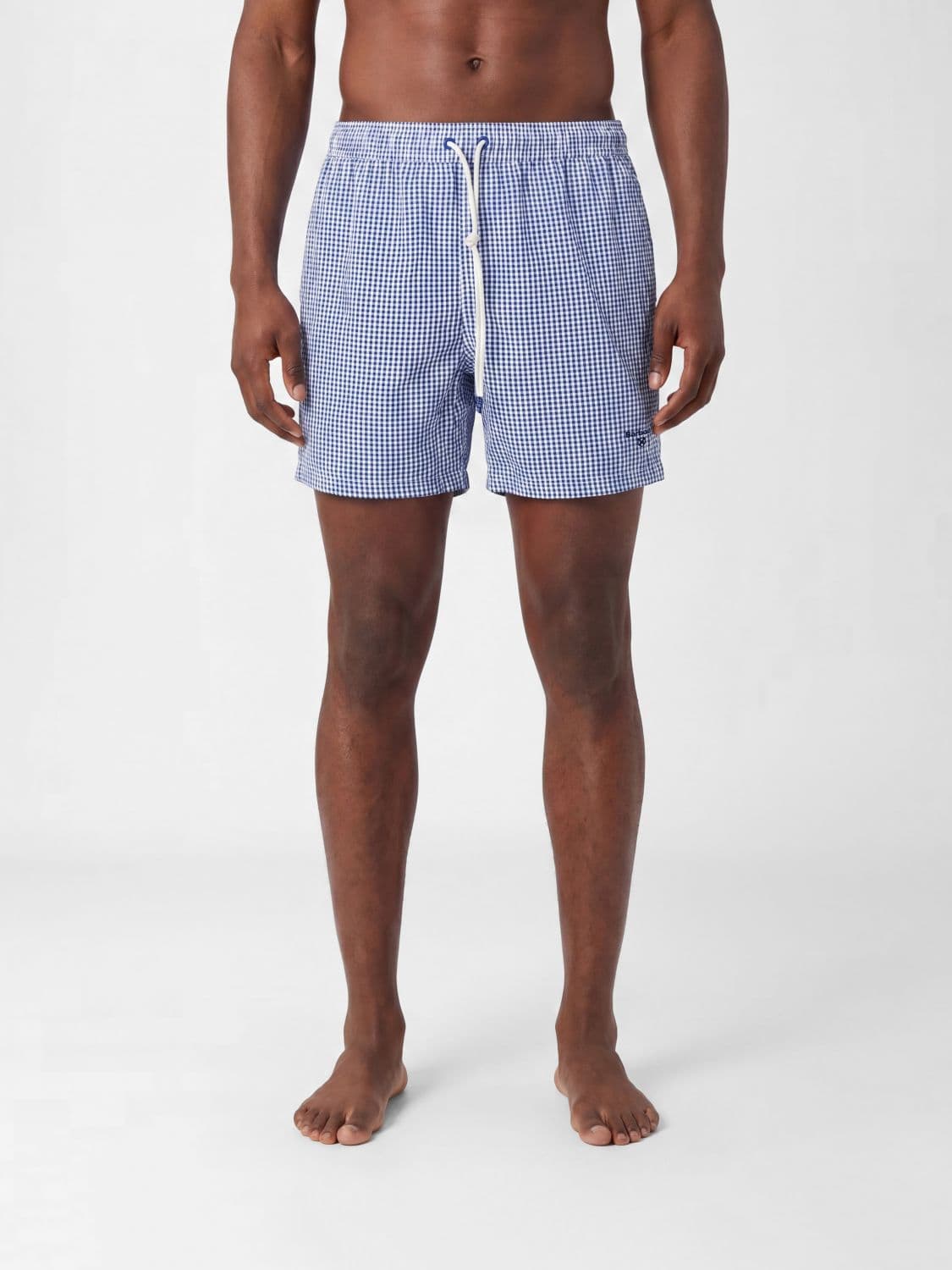 Barbour Checkered Polyester Boxer Swim Trunks