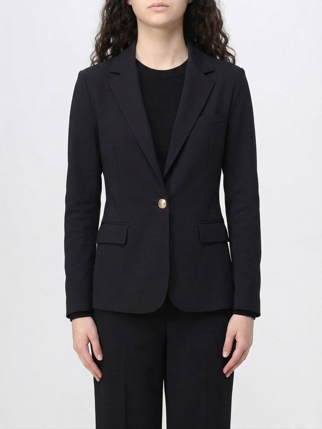 Circolo 1901 Single-Breasted One-Button Stretch Cotton Blazer with Lapels