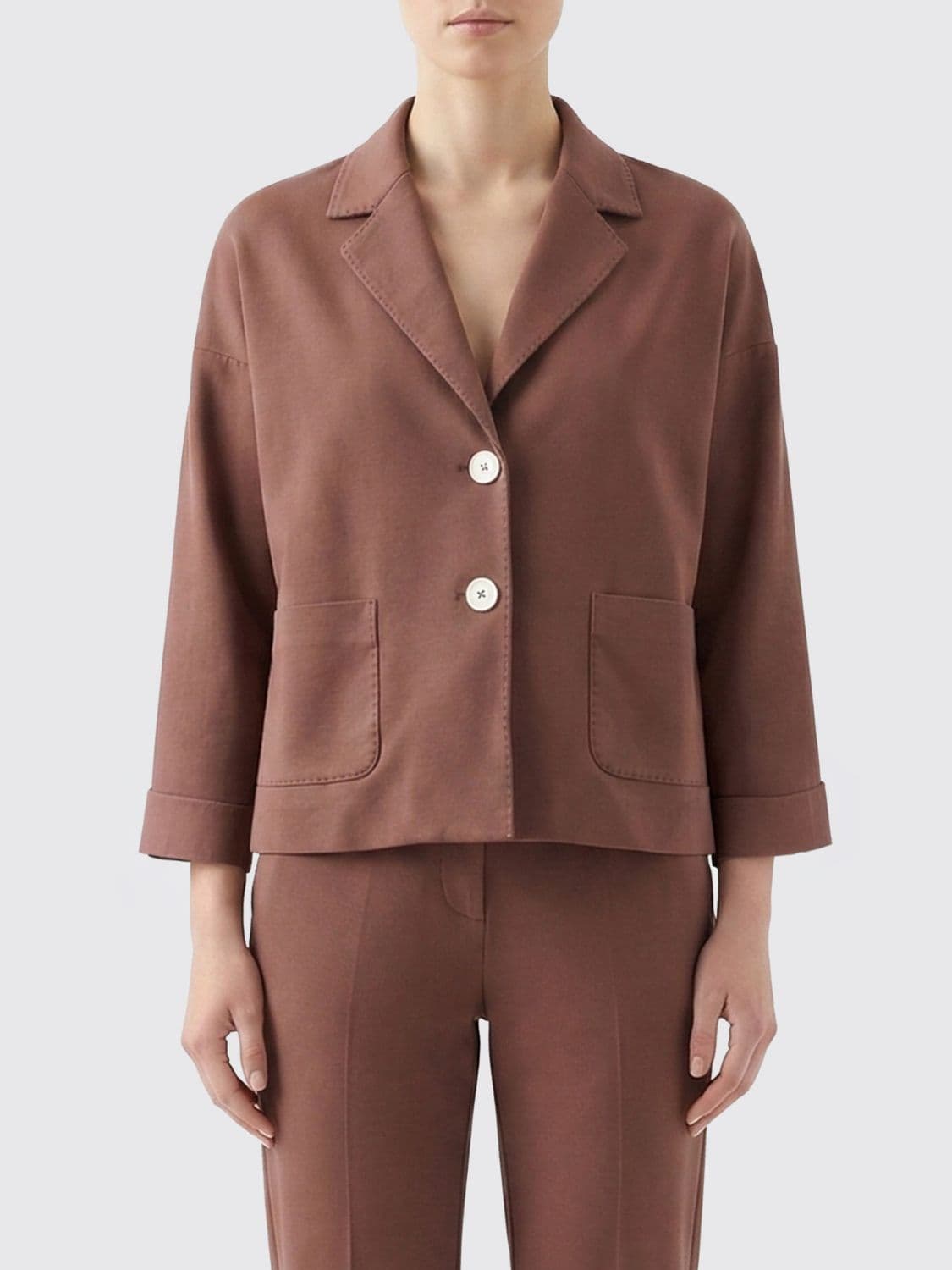 Circolo 1901 Single-Breasted Stretch Cotton Blazer with Dropped Shoulders