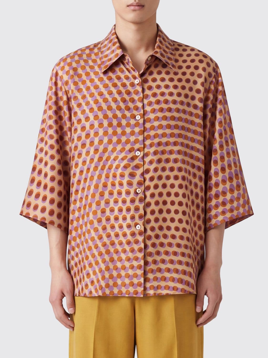 Dries Van Noten Relaxed Fit Polka-Dot Cotton Poplin Shirt · 40