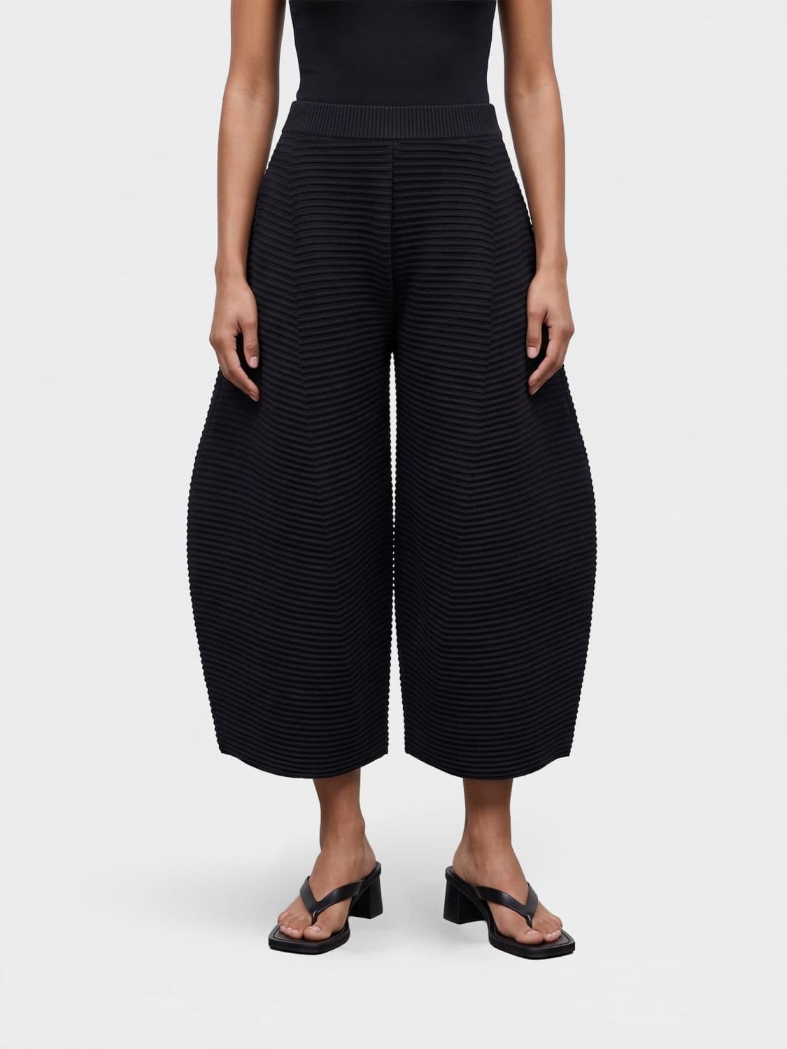 Issey Miyake Cropped Wide-Leg Technical Jersey Trousers
