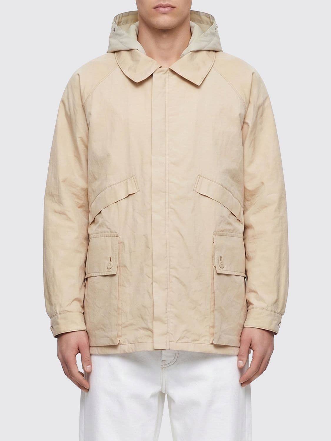 Lemaire Hooded Lightweight Waxed Linen Jacket with Concealed Zip