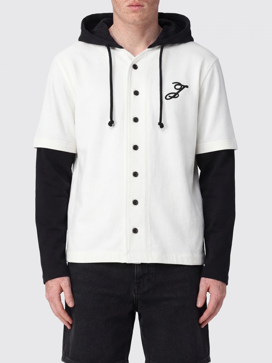 Jacquemus Cotton Hoodie with Logo and Button Closure