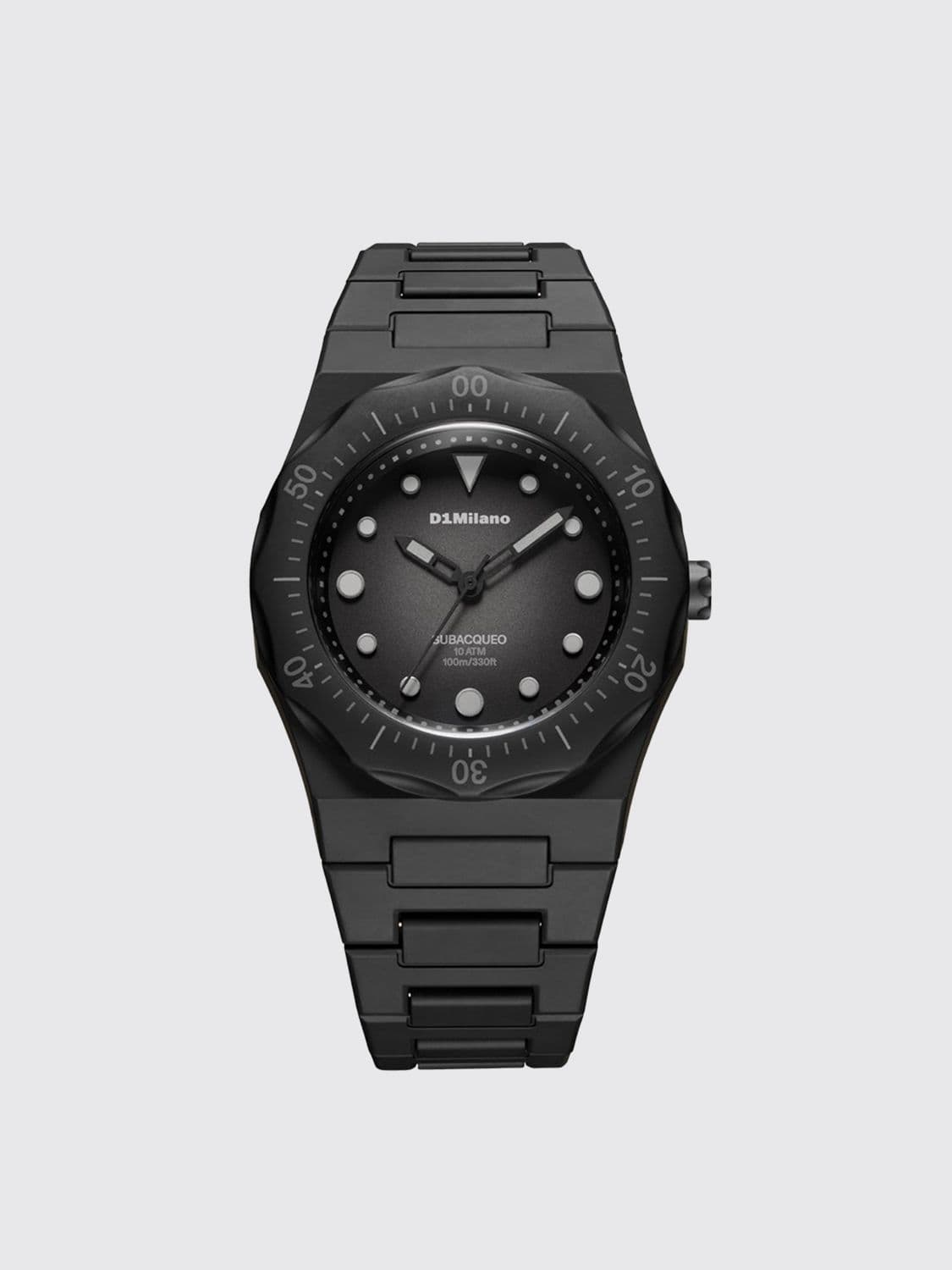 D1 Milano Carbon Diver Polycarbonate and Stainless Steel Watch