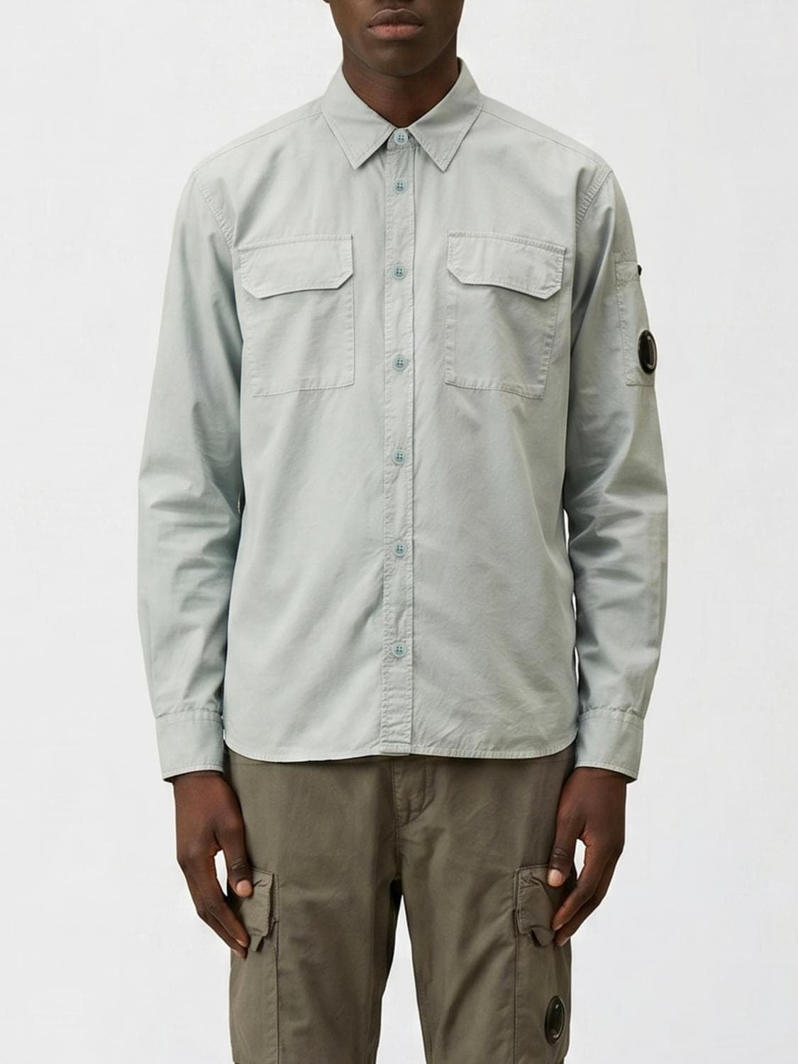 C.p. Company C. P. COMPANY Long-Sleeved Cotton Shirt with Patch Pocket