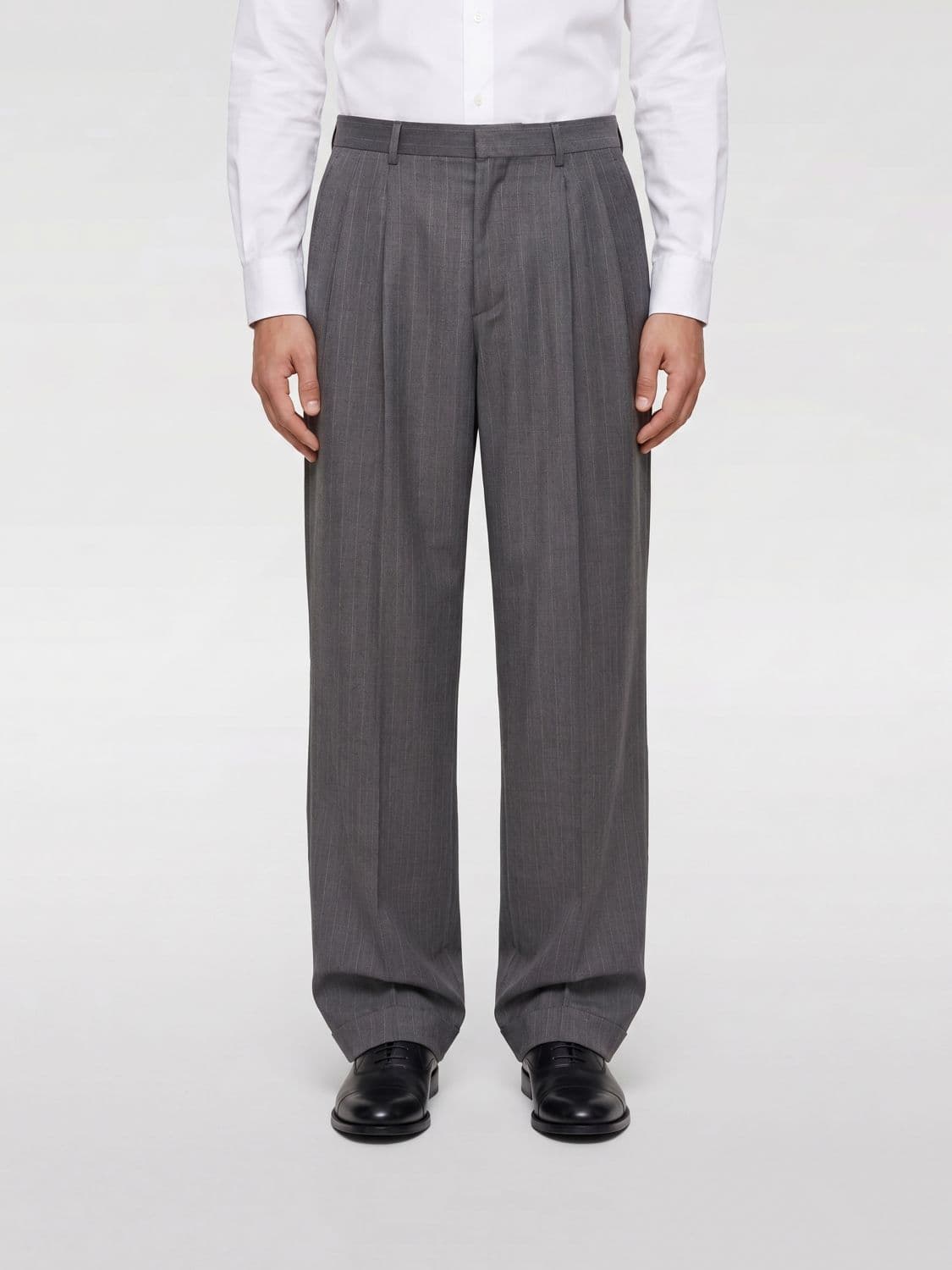 Sunflower Striped Wool Wide-Leg Trousers