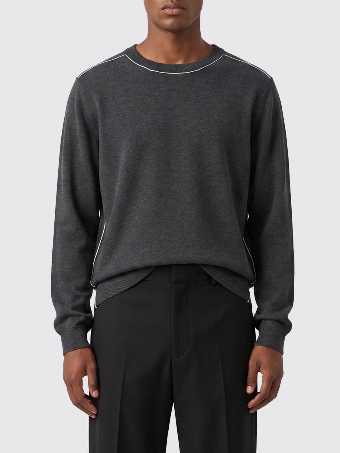Mm6 Maison Margiela Contrast Stitch Wool Crewneck Jumper
