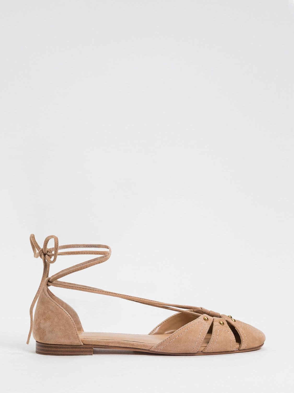 Twinset Suede Ballerinas with Studs