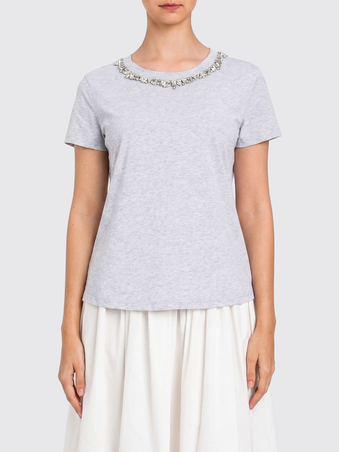 Twinset U & b Cotton T-shirts with Crystals