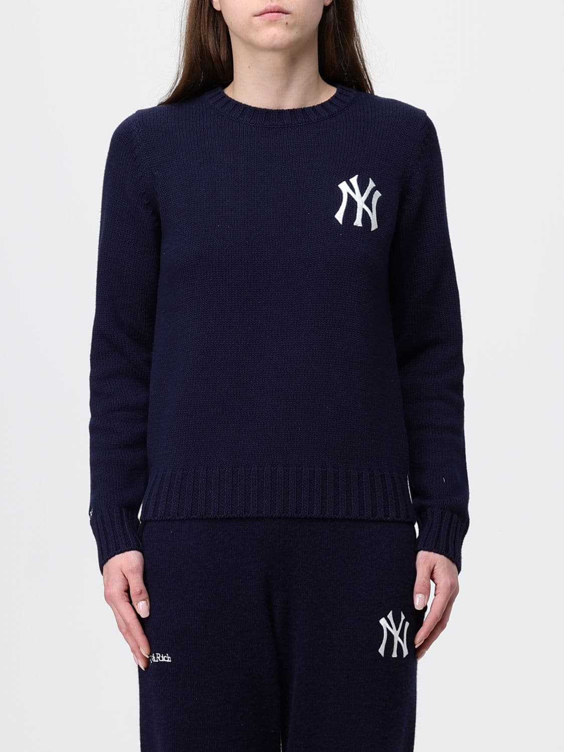 Sporty & Rich Crewneck Sweater with Monogram