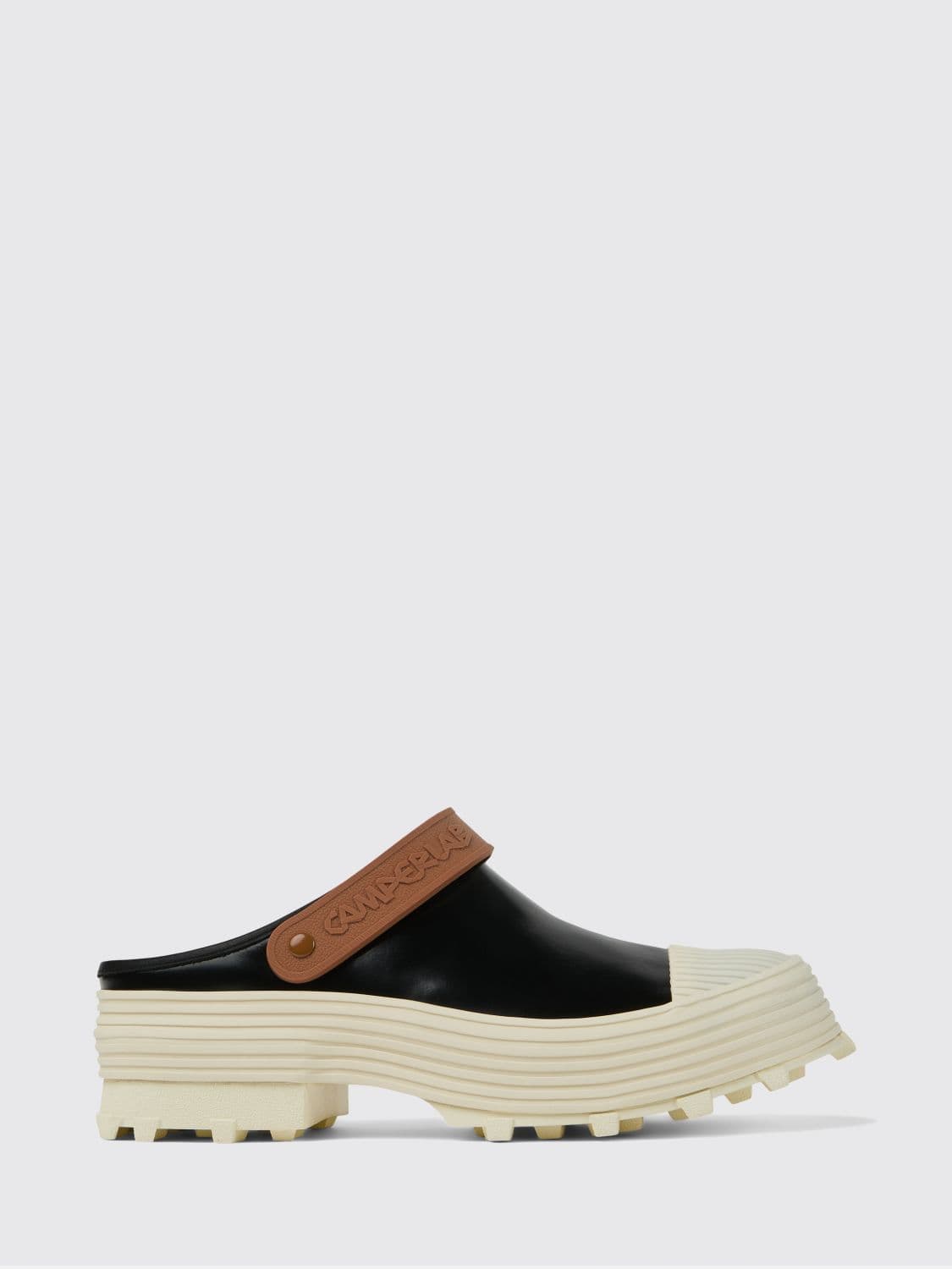 Camperlab Traktori Clogs in Brushed Leather and Rubber