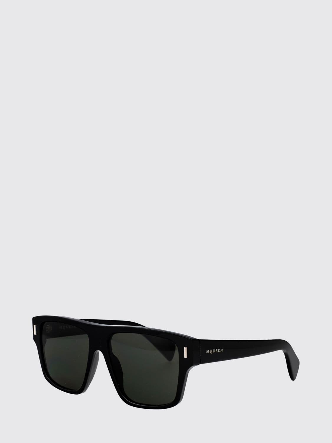 Mcqueen Oversized Square Shield Sunglasses in Acetate with Contrast Logo · 55