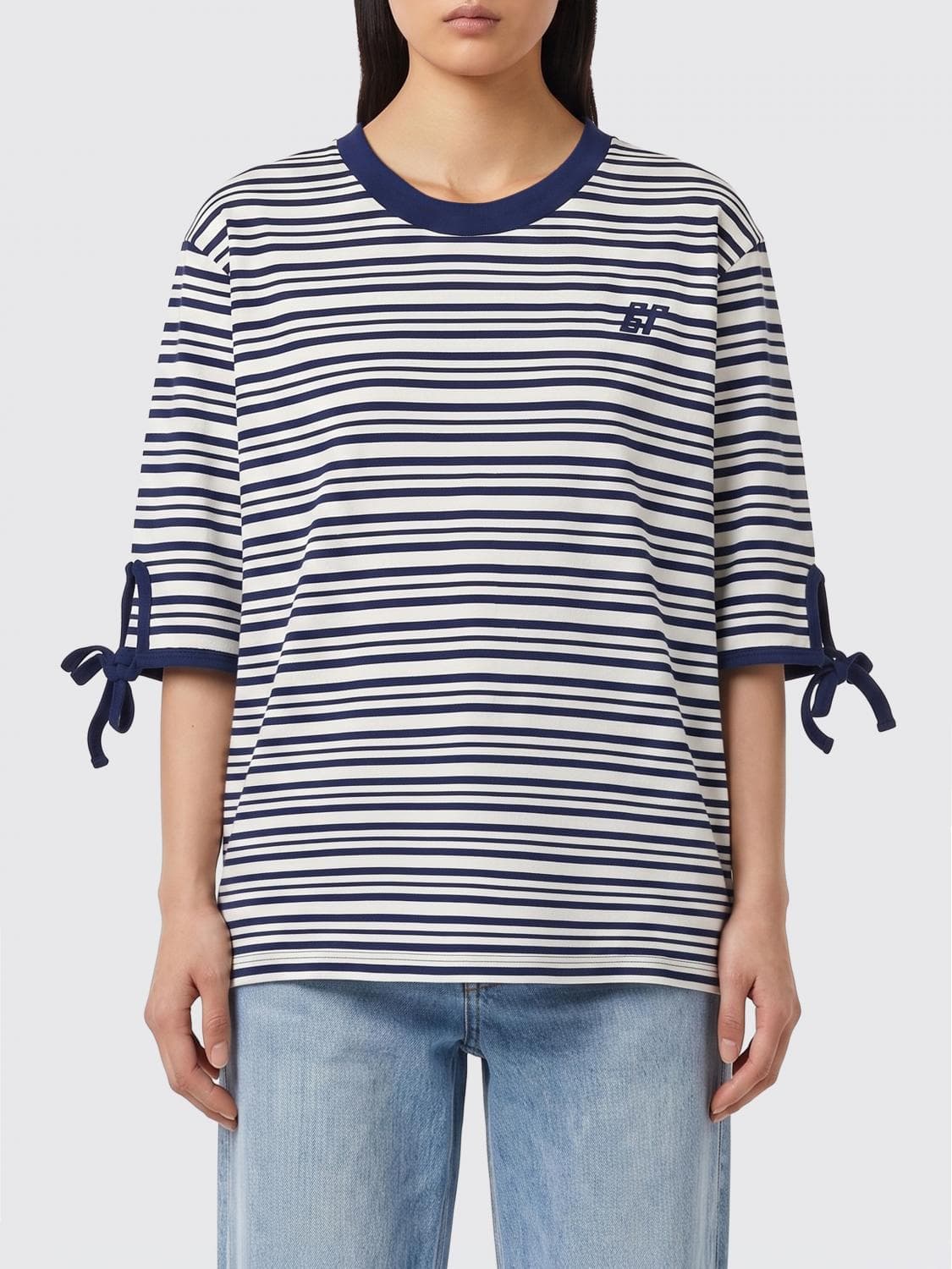 Baum Und Pferdgarten Striped Cotton T-shirt with Embroidered Logo