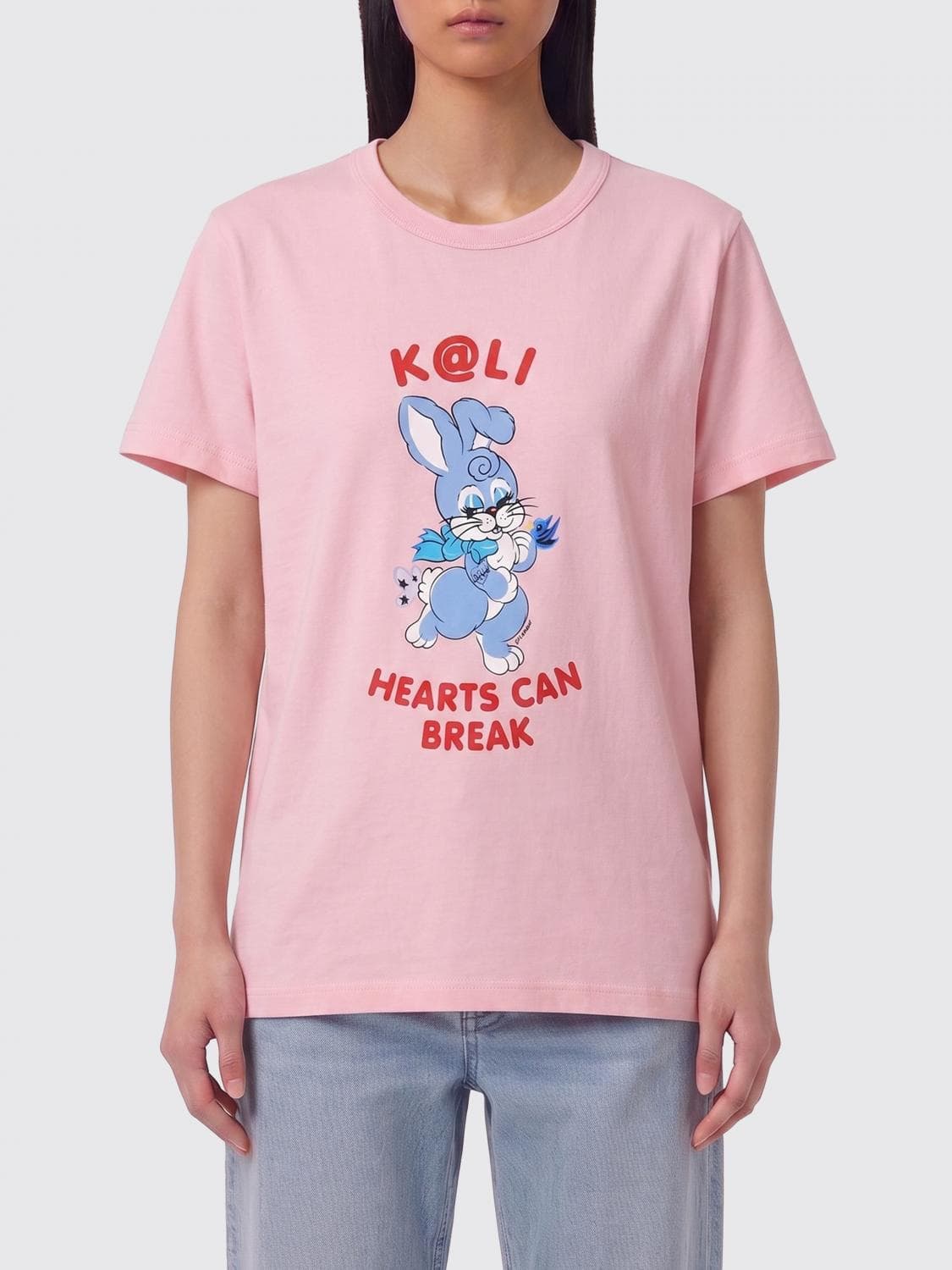 Kenzo Short-Sleeved Cotton T-shirt with Contrast Logo Print