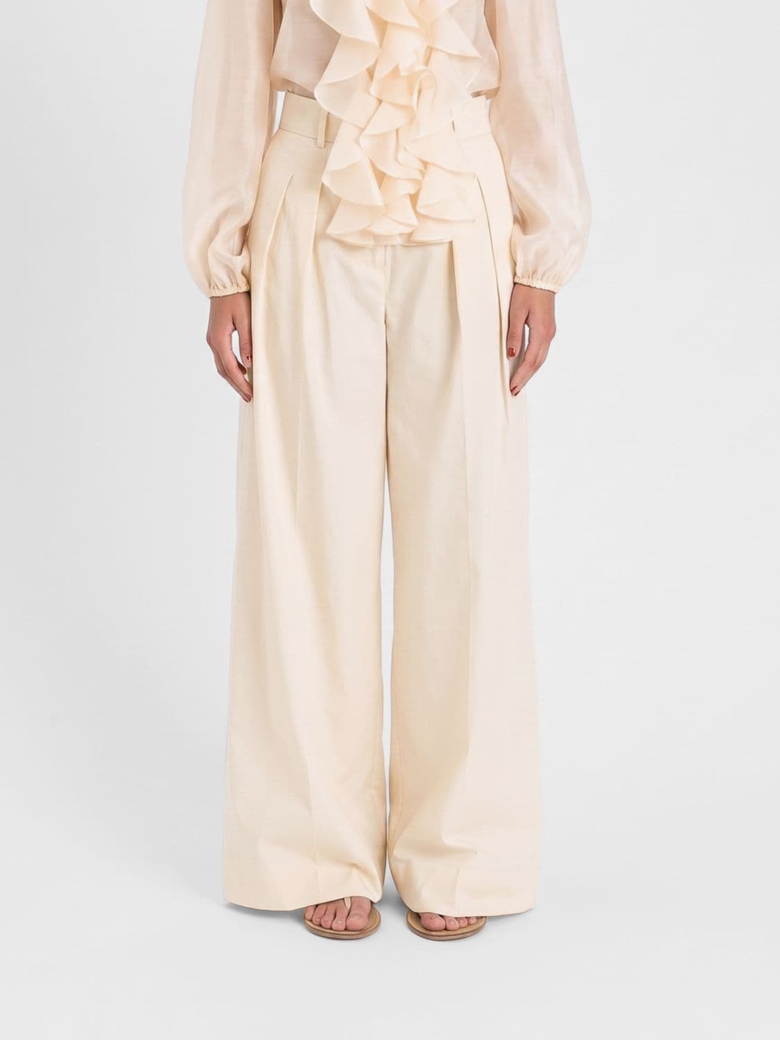 Actitude Twinset Stretch Cotton Wide Leg Trousers