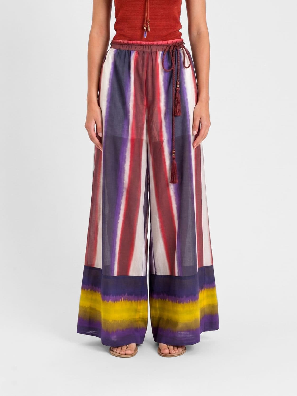 Actitude Twinset Printed Fabric Wide Leg Trousers