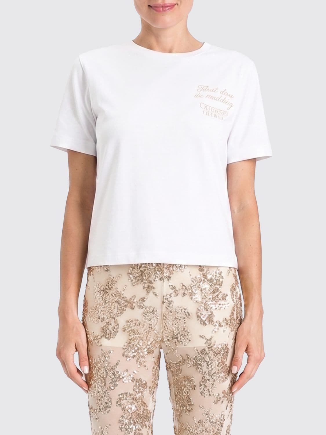 Actitude Twinset Cotton T-shirts with Slogan