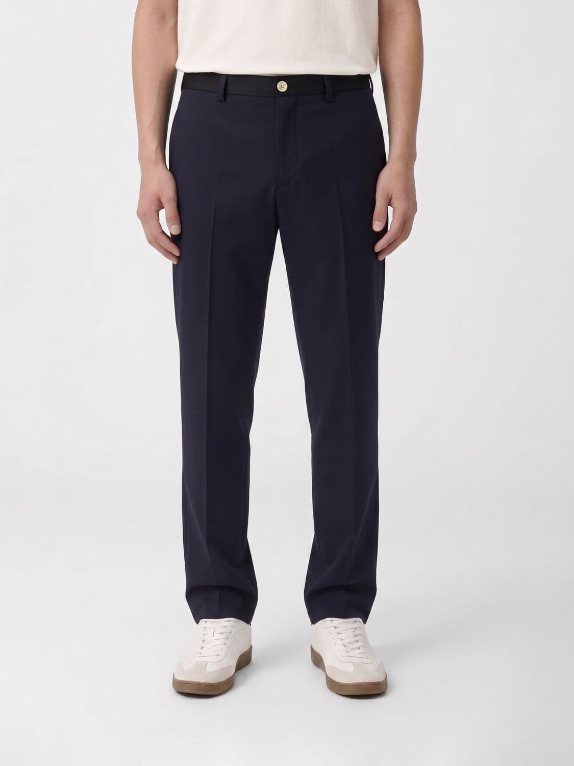 Marni Slim Fit Trousers in Pure Virgin Wool with Slant Pockets