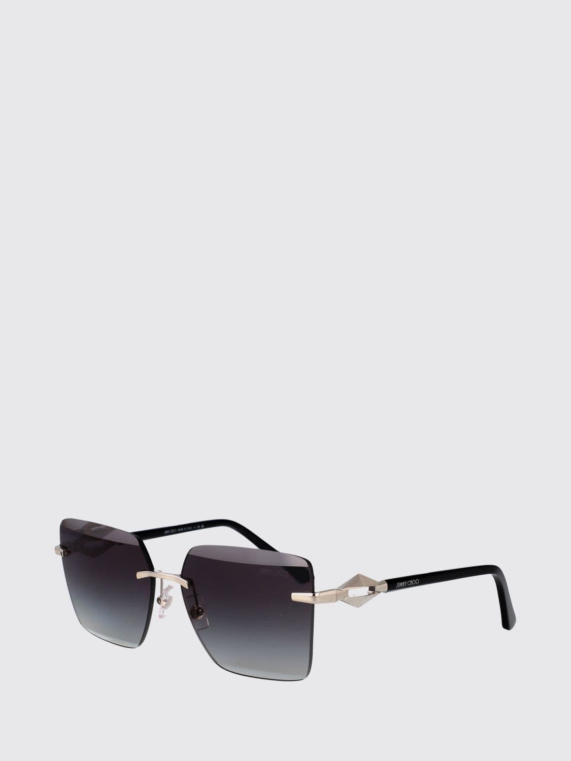 Jimmy Choo Rectangular Cat-Eye Sunglasses in Metal