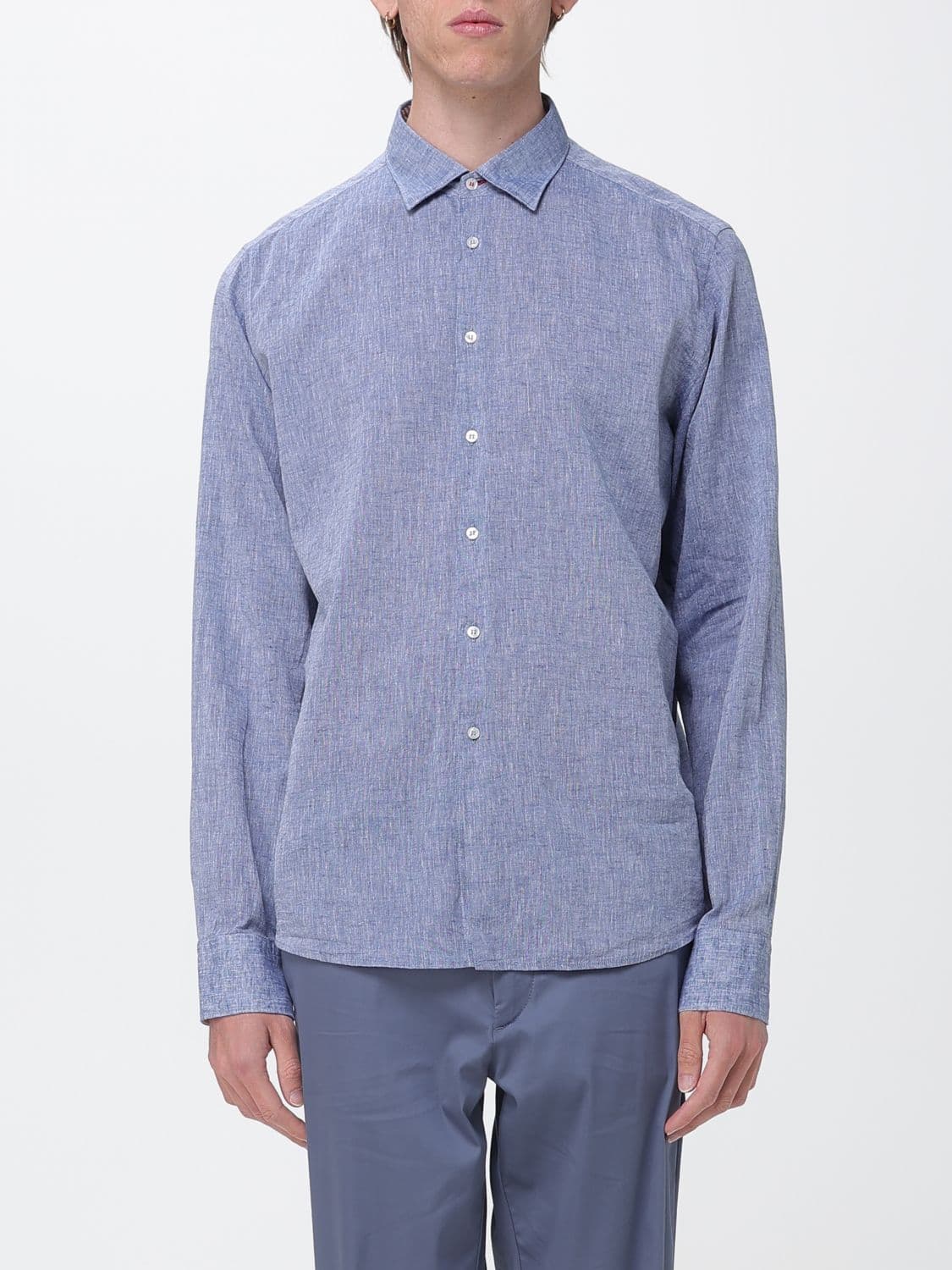 Manuel Ritz Classic Cotton Blend Shirt with French Collar and Long Sleeves