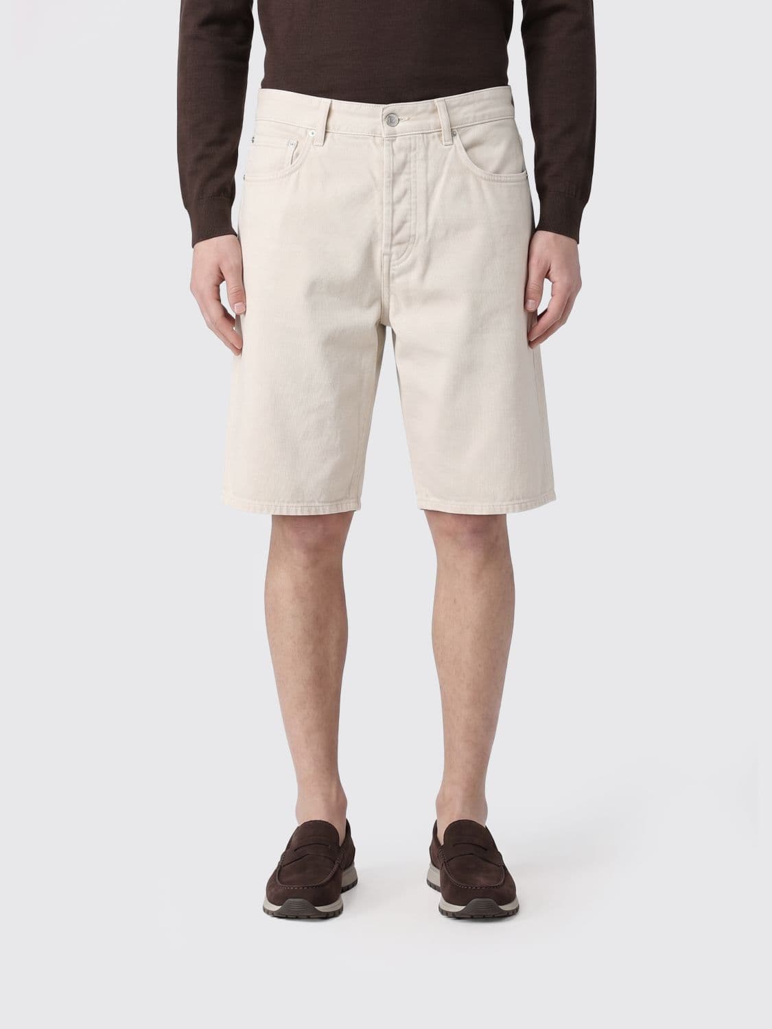 Icon Denim Los Angeles Cotton Denim Bermuda Shorts with 5-Pocket Design