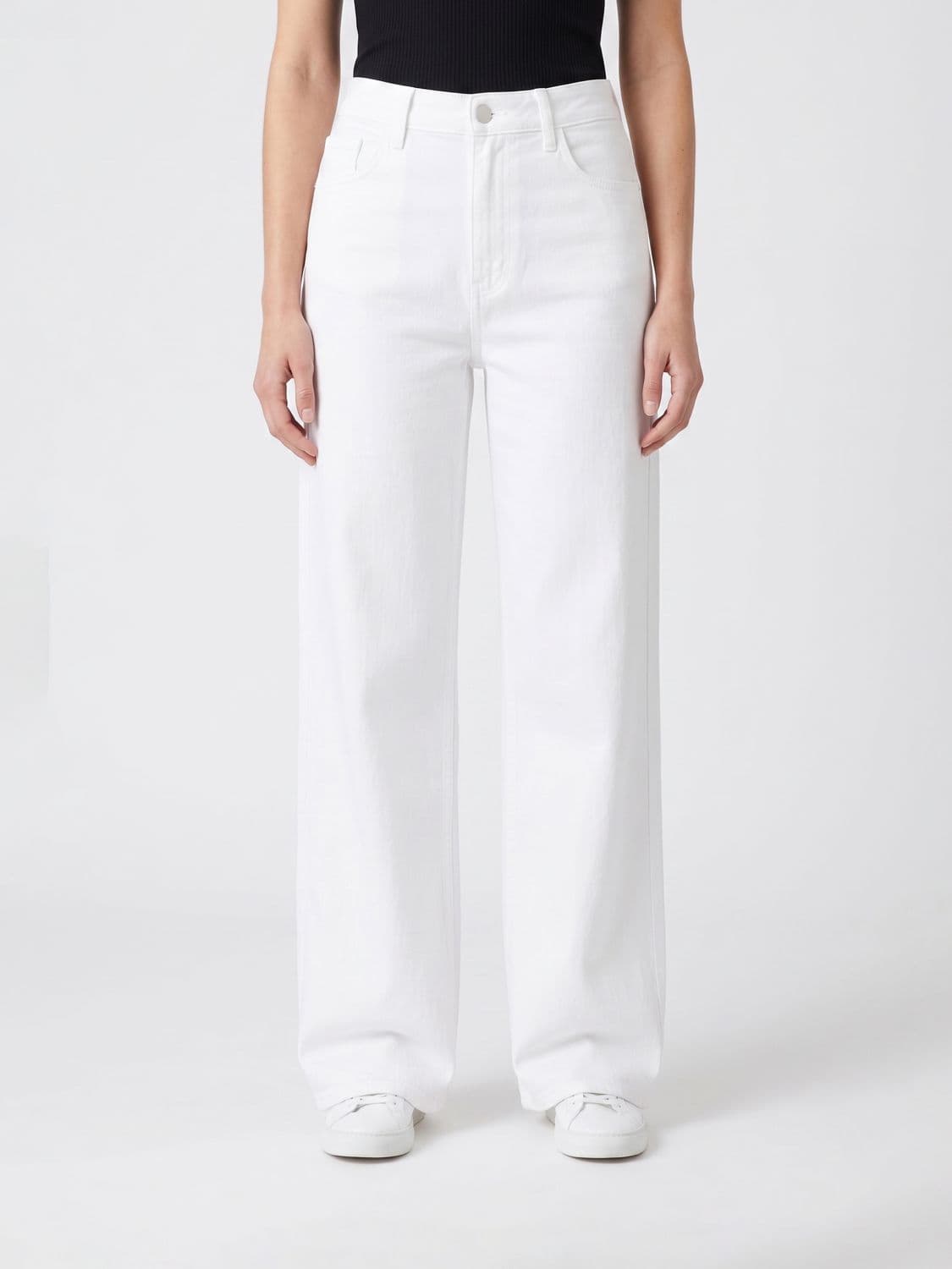 Mother High-Waisted Wide Leg Jeans in Denim with Five-Pocket Design