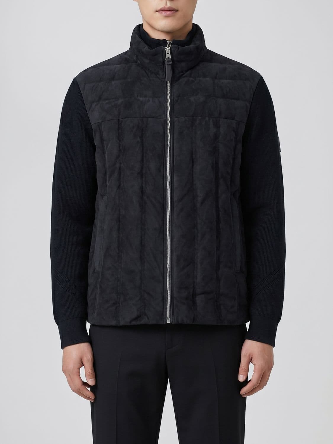Mackage Landen Quilted Virgin Wool Jacket with Leather Details