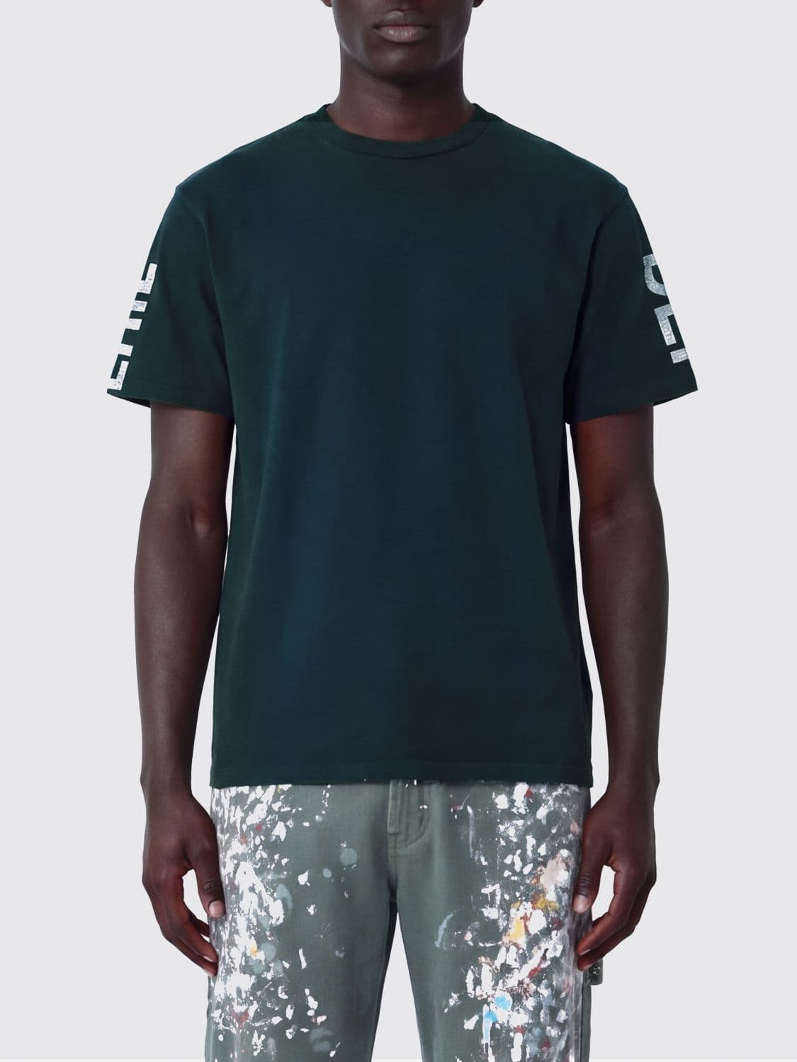 Gallery Dept. Cotton T-Shirt with Contrast Logo Print on Chest and Back