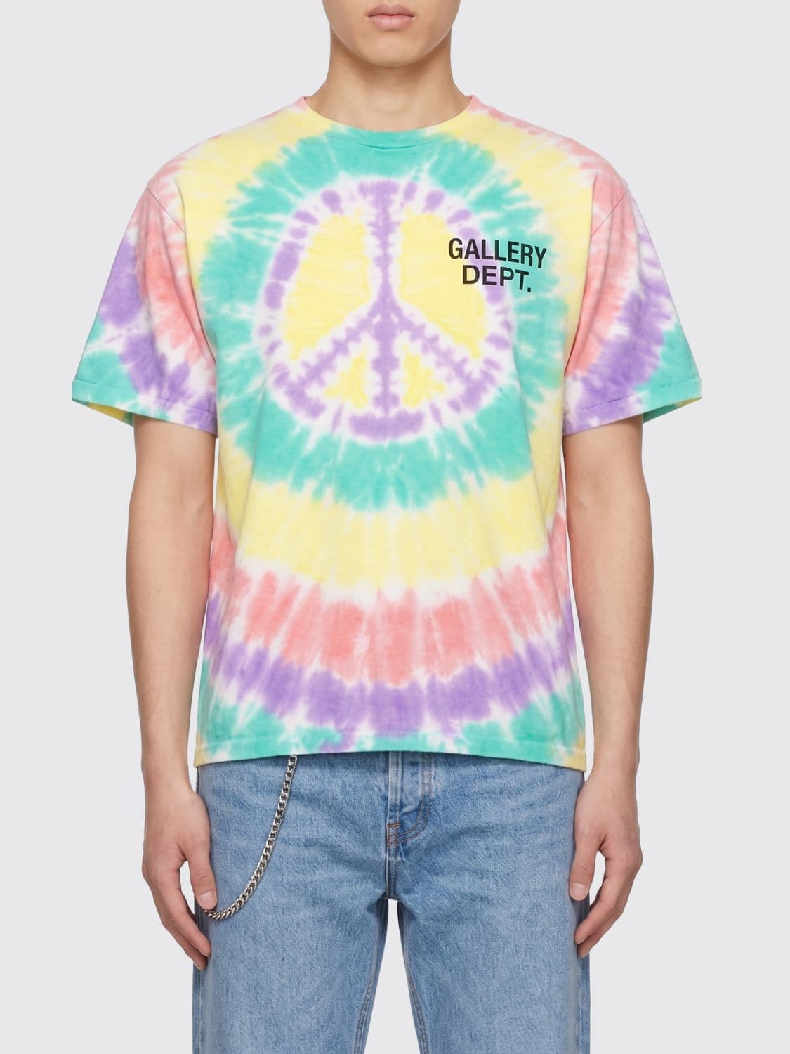 Gallery Dept. Tie-Dye Cotton T-Shirt with Contrasting Logo