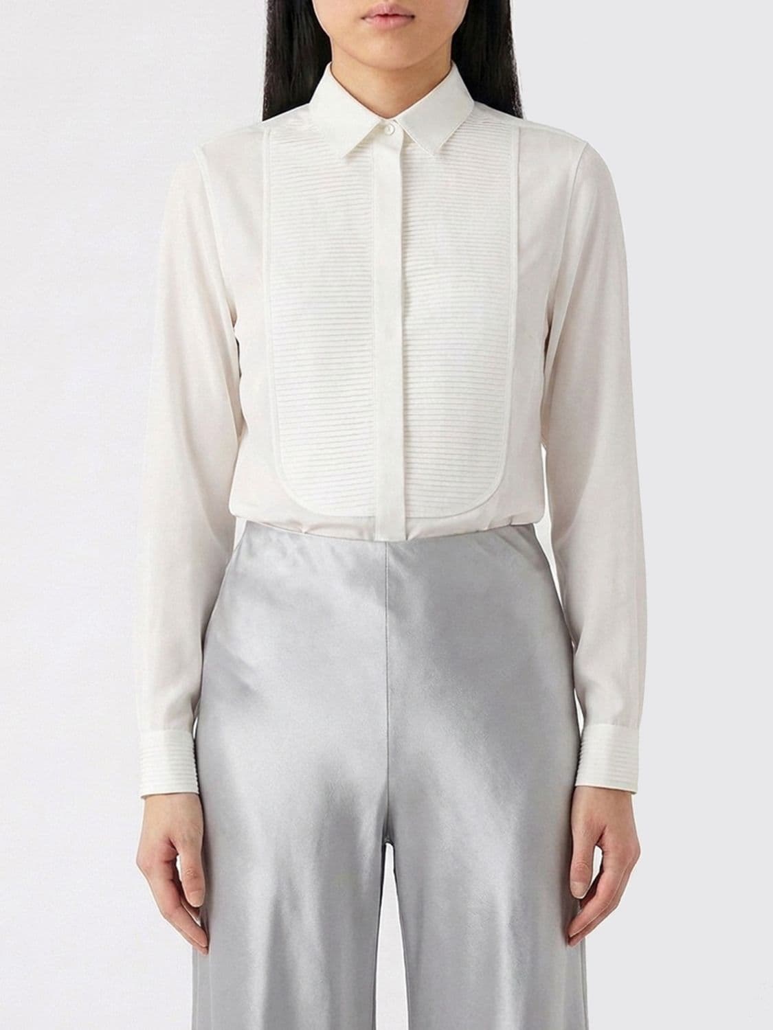 Tom Ford Silk Dress Shirt with Pleated Bib