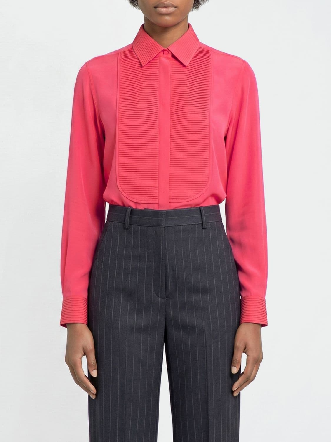 Tom Ford Silk Dress Shirt with Pleated Bib