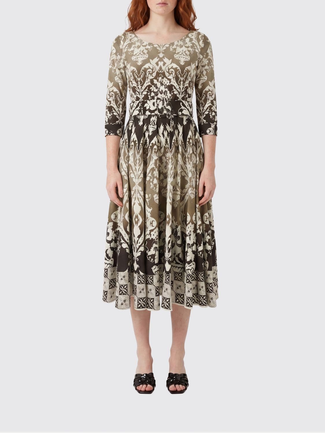 Samantha Sung A-Line Liberty Floral Print Cotton Midi Dress