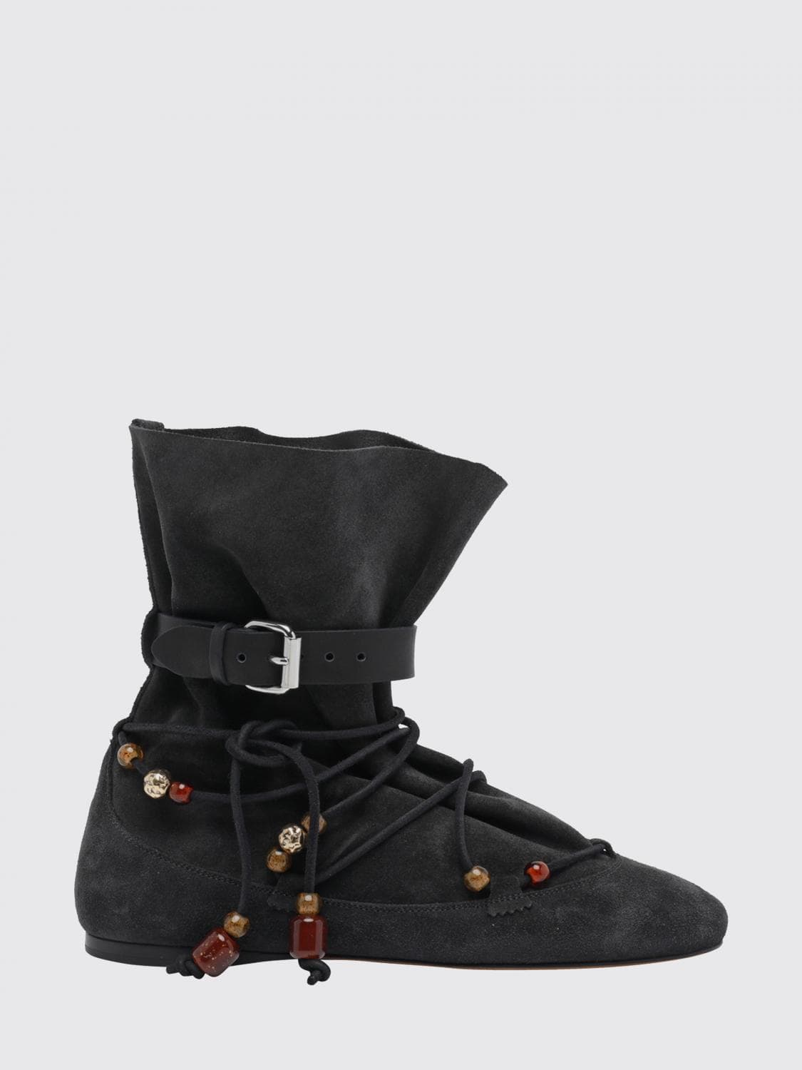 Isabel Marant Letiz Suede Ankle Boots with Ethnic Embroidery
