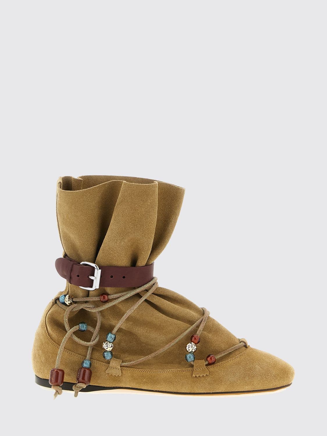 Isabel Marant Letiz Suede Ankle Boots with Ethnic Embroidery · 40