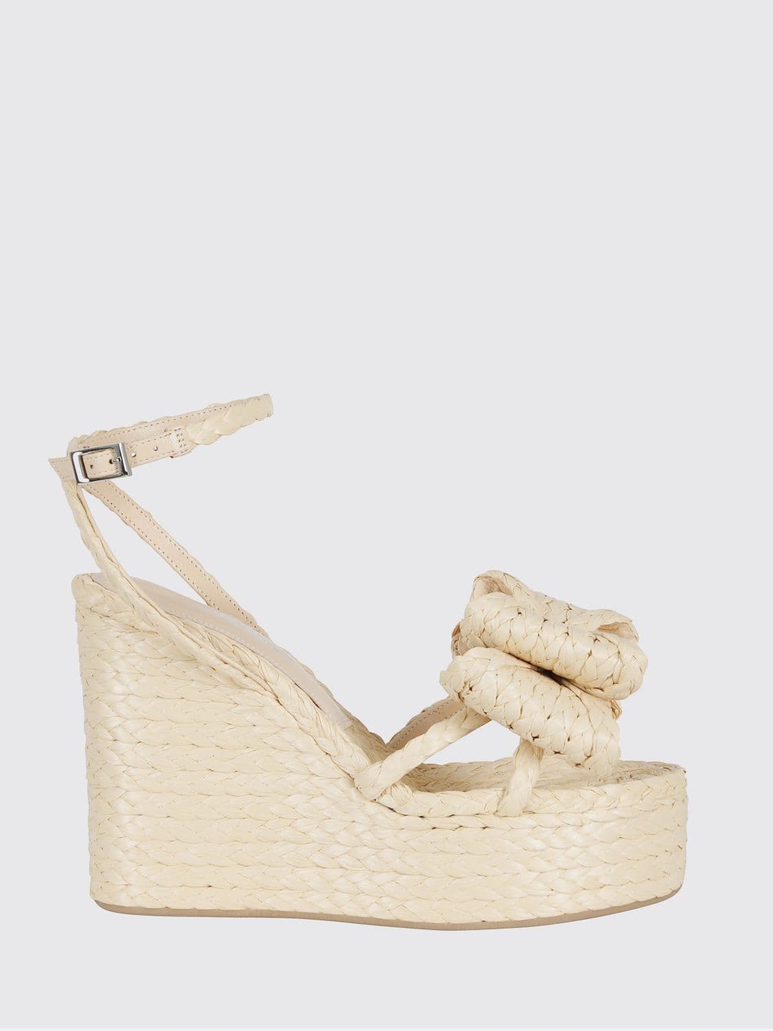 Mach & mach Le Cadeau Bow Raffia Wedge Sandals with Bow and Platform