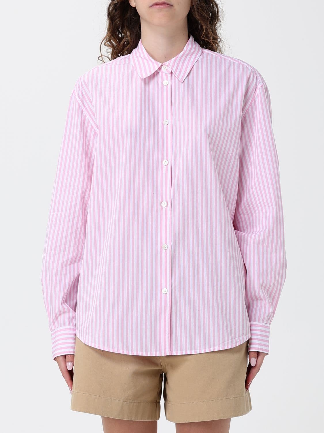 Mc2 Saint Barth Striped Cotton Long-Sleeve Shirt with a French Collar · L