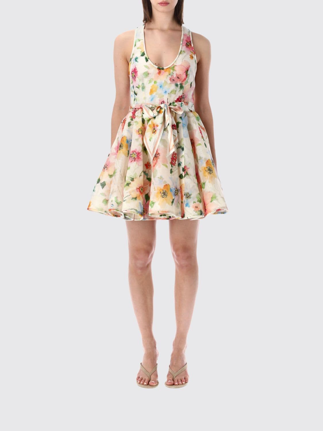 Zimmermann Floral-Print Off-the-Shoulder Linen and Silk Mini Dress · 1