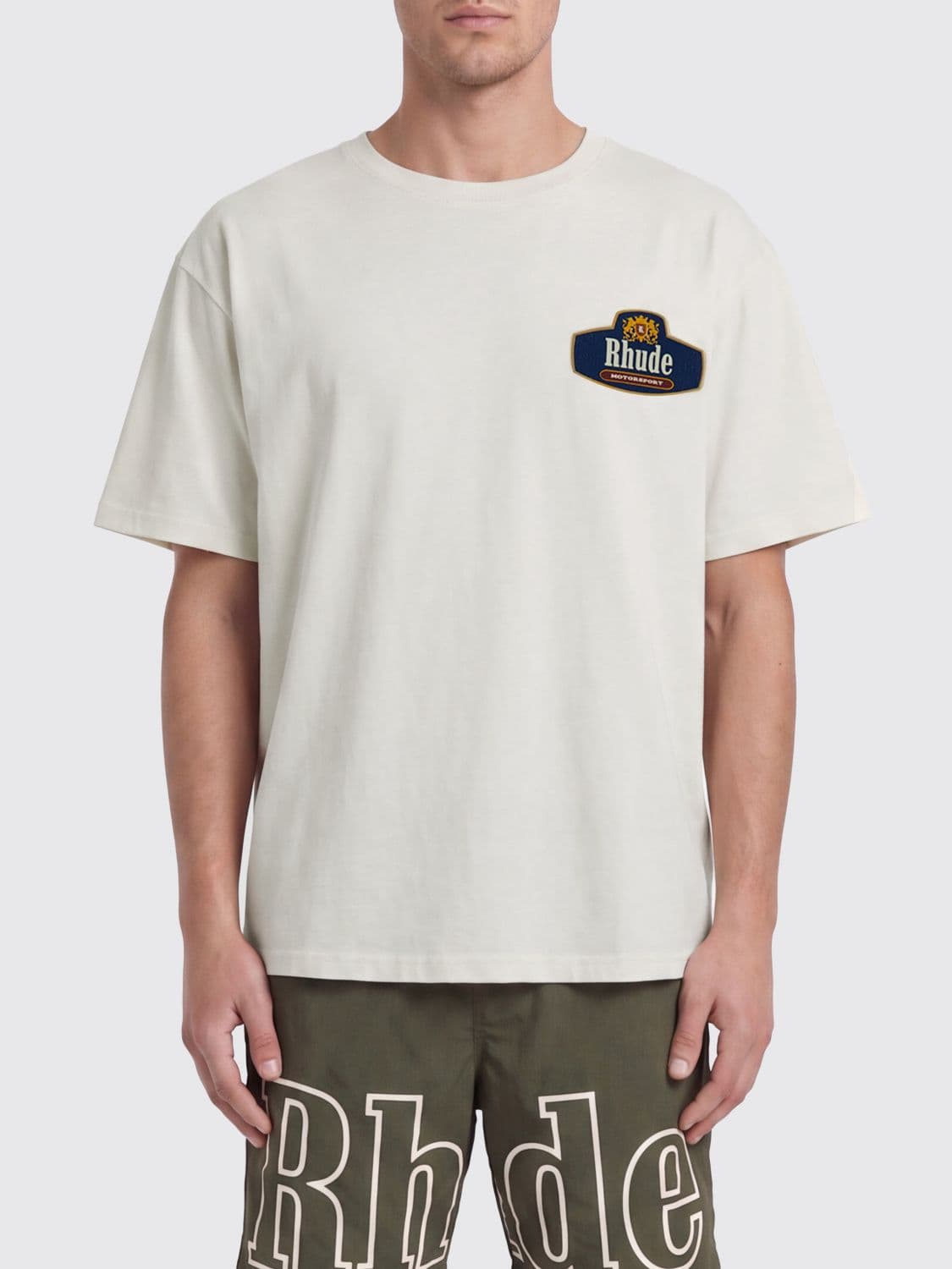Rhude Cotton T-shirt with vintage style logo print and crew neck