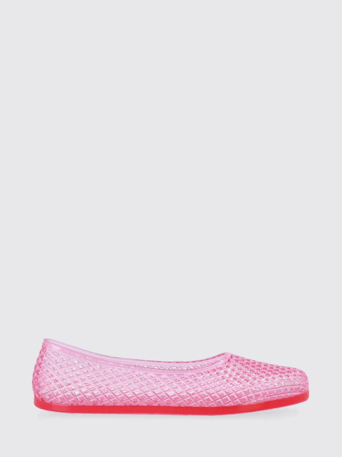 Ancient Greek Perforated PVC Round-Toe Ballet Flats