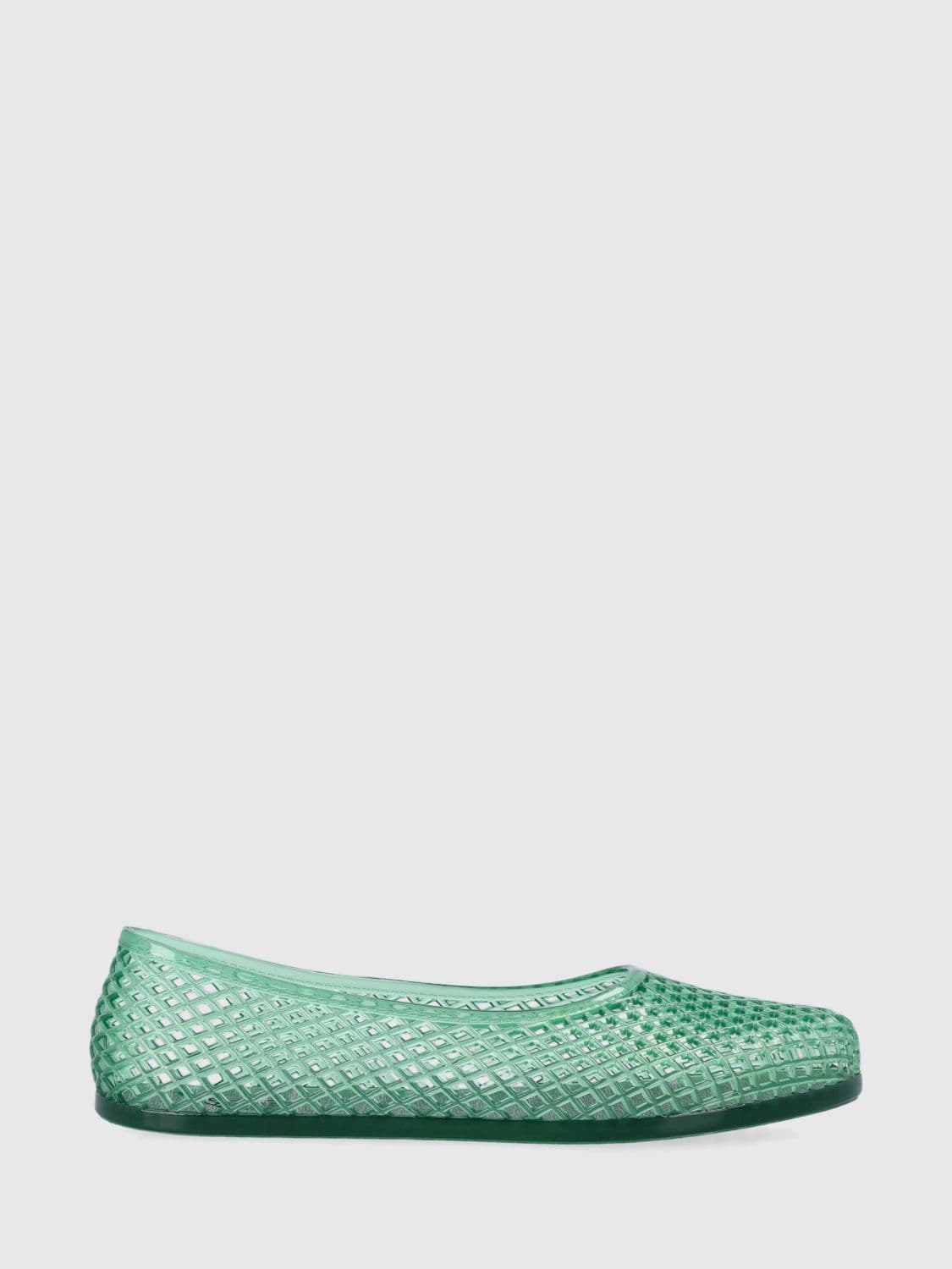 Ancient Greek Perforated PVC Round-Toe Ballet Flats