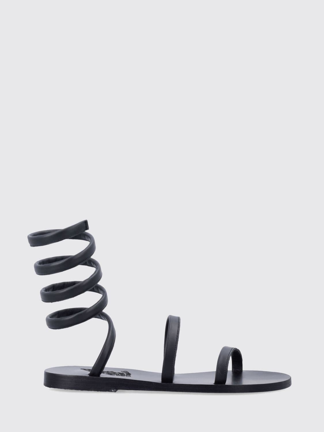 Ancient Greek Laminated Leather Sandals with Snake Ankle Strap