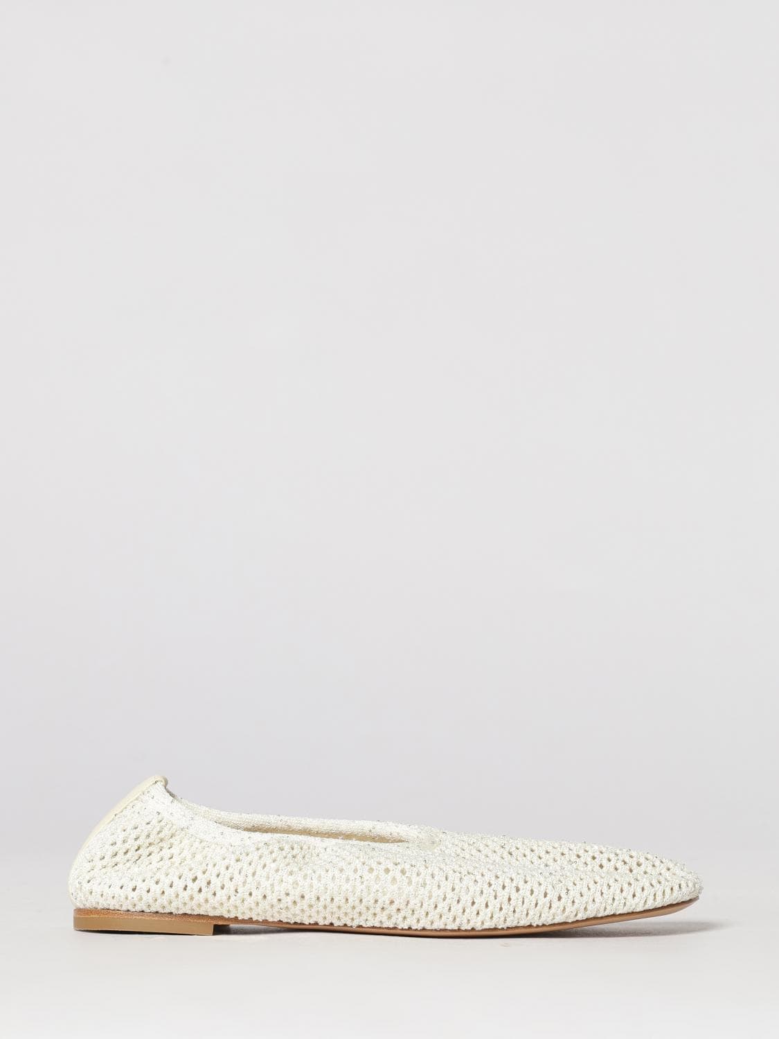 Fabiana Filippi Crochet Cotton Ballet Flats with Heel Strap
