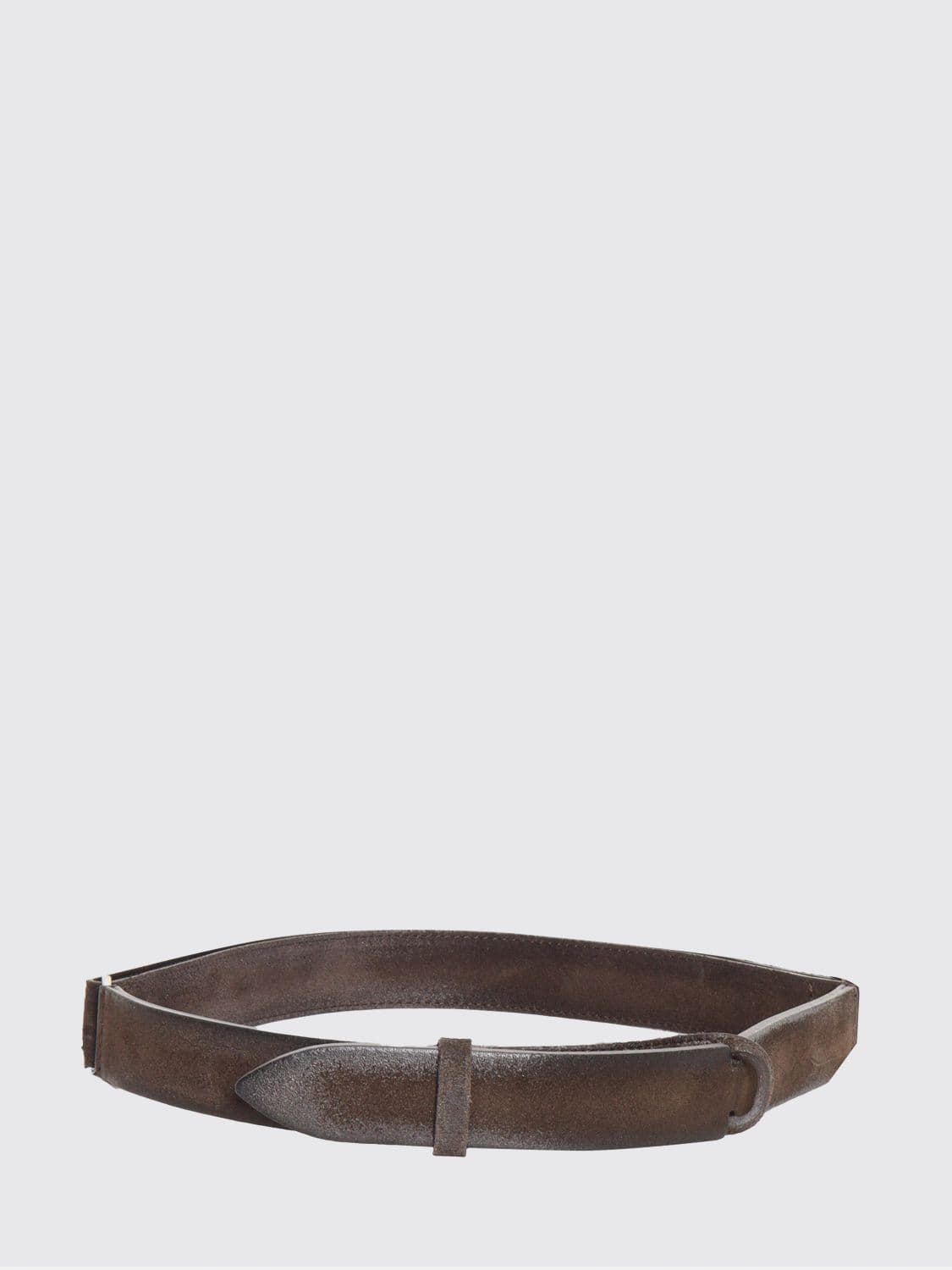Orciani Nobuckle Suede Calfskin Leather Belt for Men
