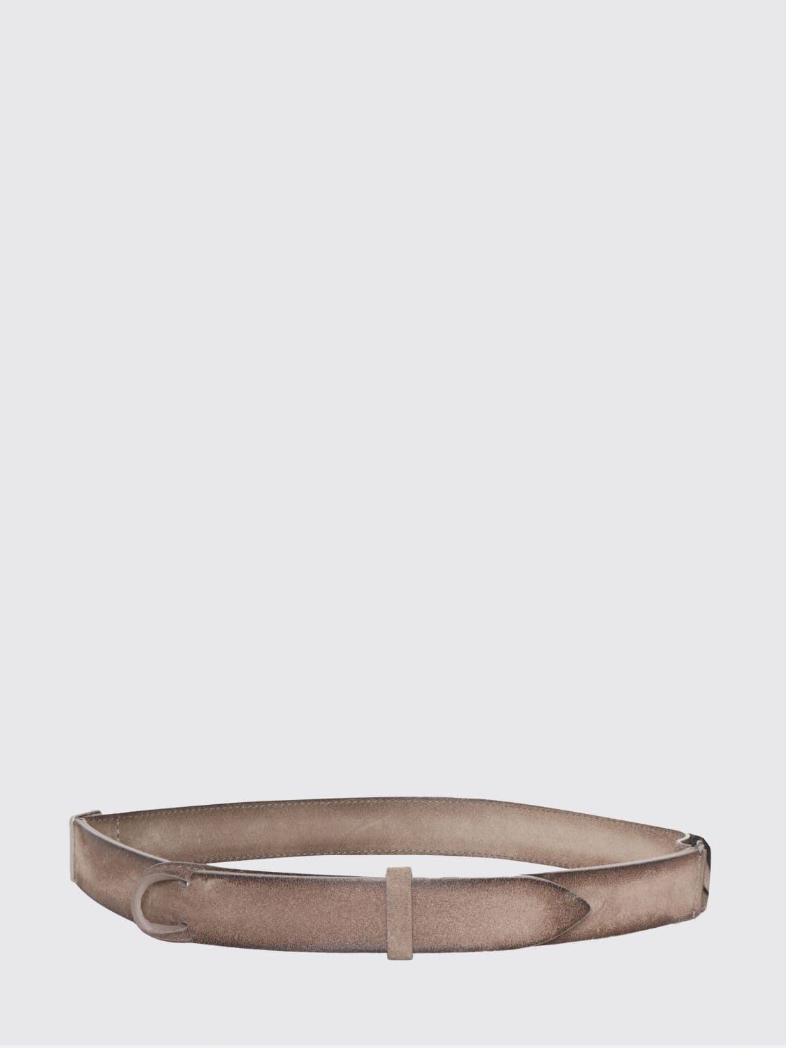 Orciani Nobuckle Suede Calfskin Leather Belt for Men