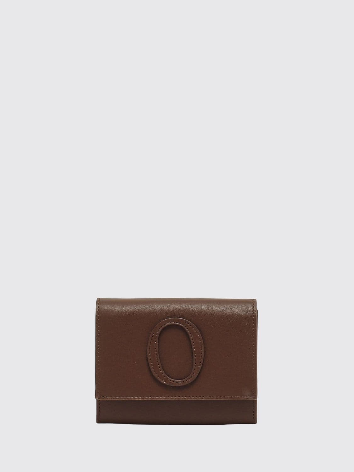 Orciani Leather Bifold Wallet with Flap and Monogram Print