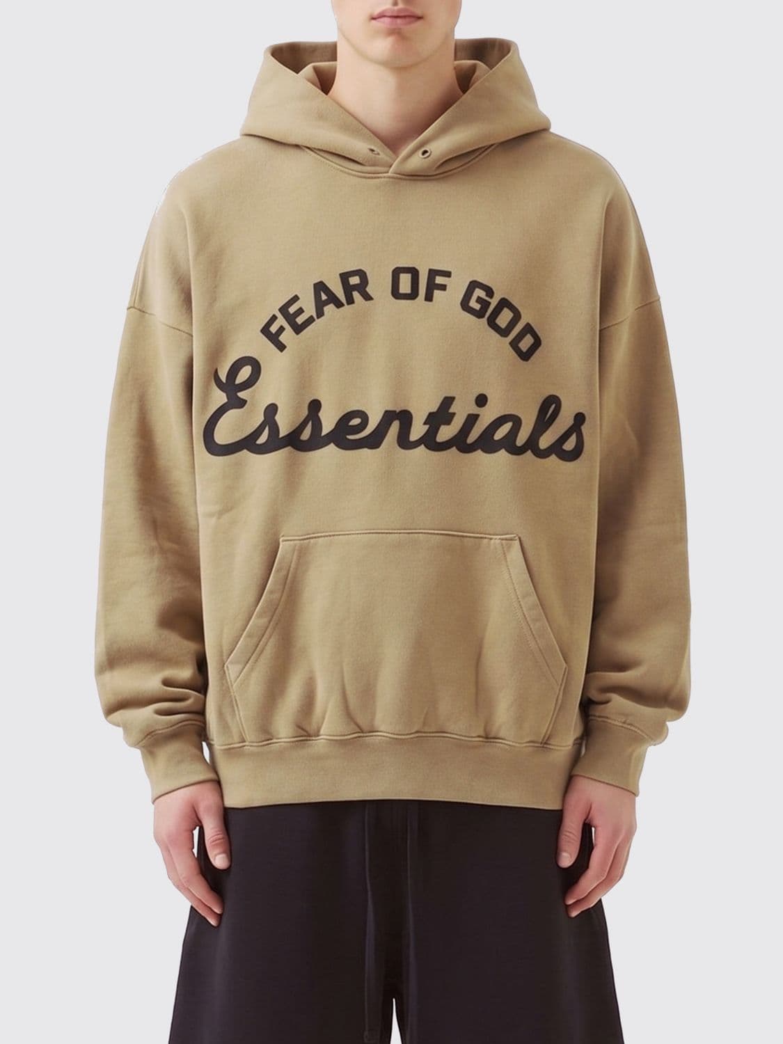 Fear Of God Essentials Relaxed Fit Cotton Hoodie with Kangaroo Pocket