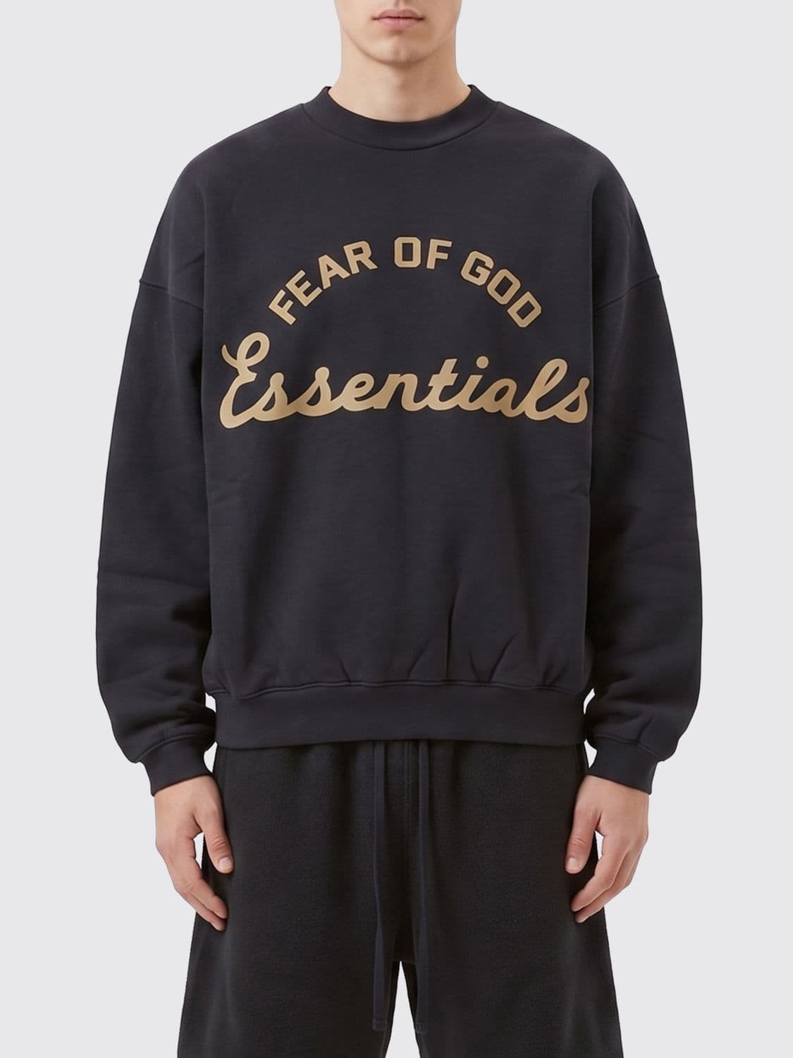 Fear Of God Essentials Relaxed Fit Crewneck Cotton Jumper with Logo · L