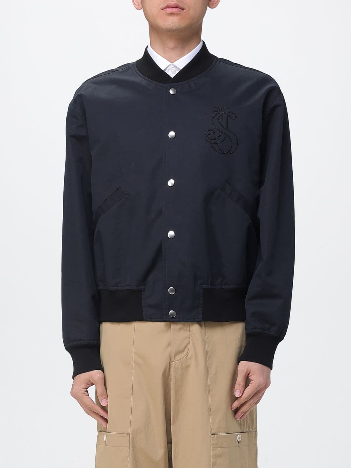 Jil Sander Nylon Bomber Jacket with Elasticated Collar, Cuffs and Hem